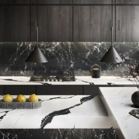 Compac Unique Calacatta Black + Unique Calacatta Gold